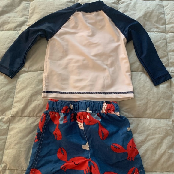 🦀 Crab baby boy two piece bathing suit set. 9 months. EUC.🦀 - Picture 7 of 7